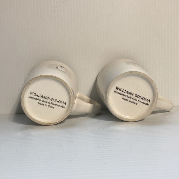 Williams Sonoma Snowmen Holiday Coffee Mug Cups 8 oz Set of 2 - Picture 10 of 11